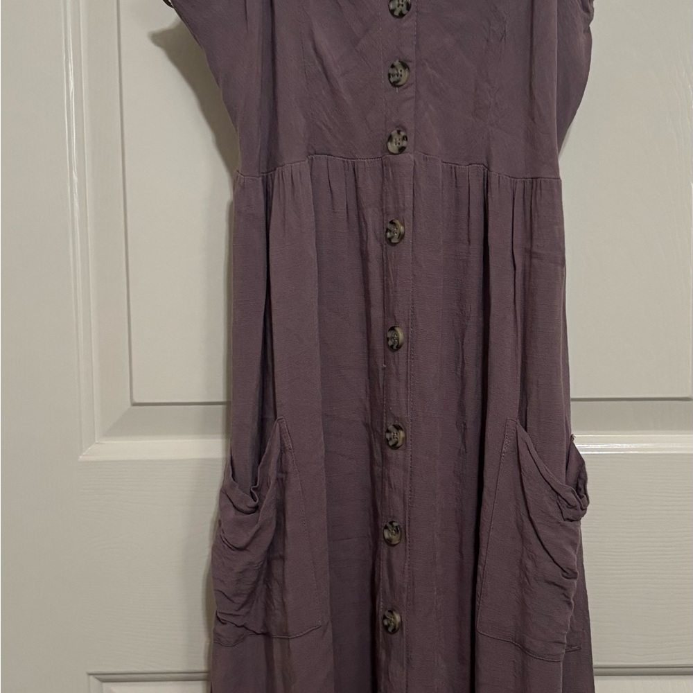 Good Luck Gem Mauve Purple Midi Dress